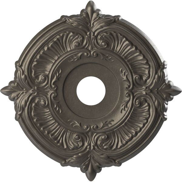 Ekena Millwork Attica PVC Medallion (Canopies up to 6 3/4"), 19"OD x 3 1/2"ID x 1"P, Metallic Weathered Steel CMP19ATDST - main